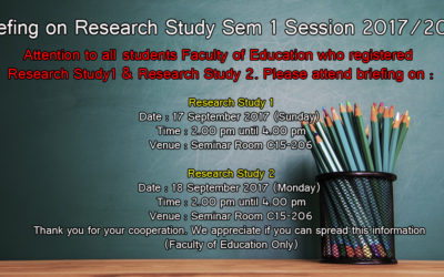 Briefing on Research Study Sem 1 Session 2017/2018